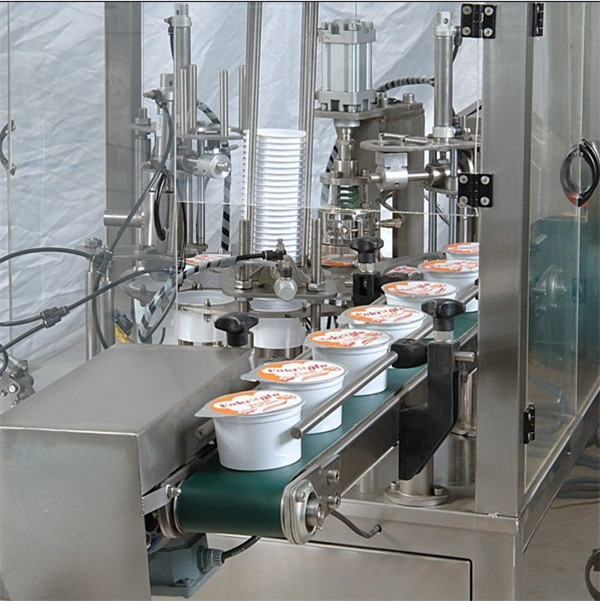 Máquina de recheo automático de copas de xeado